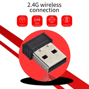 2,4 GHz USB Wireless Mouse 1600DPI Ergonomska Home Office Miši 6 Gumbe za Prenosni računalnik PC Računalnik