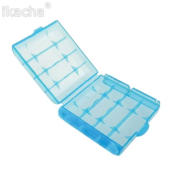 2pcs Modro Trde Plastike Primeru Škatla za Shranjevanje Za AA AAA Baterije za ponovno Polnjenje Bliskavice