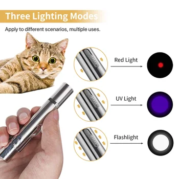 3-V-1 Pet Laserski kazalnik Mačka Laser Igrače USB Polnilne Red Dot Lasersko Svetlobo Smešno Mačka, ki Ima Palico Interaktivni Laserski Kazalec Pero