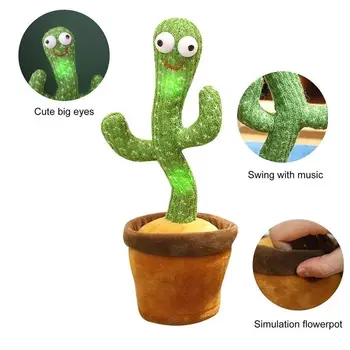 32 cm Otroštva Kaktus Zgodaj EducationToy Elektronski Shake Kaktus Ples &120 pesmi igrače Ustvarjalne Kaktus Otroci Talking Friends
