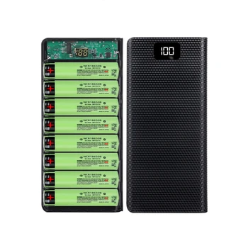 C18 Dvojno USB LCD Moči Banke Lupini 8x18650 Baterije, Ohišje Škatla za Shranjevanje brez Baterije Powerbank Zaščitnik