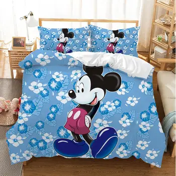 Disney Otrok 3D posteljnina nabor Rjuhe Prevleke Pillowcases posteljnina določa Otroke, risanka Mickey miške Minnie Mehko Srčkan posteljo set darilo