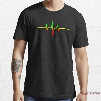 Glasbeni Utrip Reggae srčni Utrip Rastafari Jah Jamajka Rasta Vroče Prodaje Klovn Majica s kratkimi rokavi Moški/ženske Natisnjeni Teror Modni T-majice