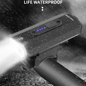 Izposoja Svetlobe Rainproof Polnjenje prek kabla USB LED Kolesarske Luči Spredaj Žarnice Žarometov 6 Načini Ultralahkih Svetilka Kolo Svetlobe Accessorie