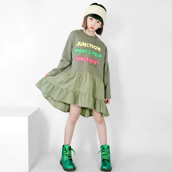 Jeseni Leta 2020 Otroška Oblačila Modni Tisk Otroci, Dekleta, Obleko Teen Dekleta Priložnostne Bombaž Obleke Korejski Otrok Mozaik Obleko, #1064