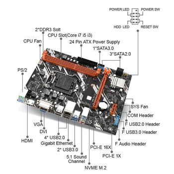 JINGSHA LGA1155 B75 matični plošči nastavite s procesorjem Intel Core i3-3240 CPU Desktop Pomnilnik SATA III USB3.0 VGA HDMI DVI M. 2 NVME