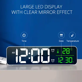 LED Digitalna Budilka Pazi Za Spalnice Tabela Digitalni USB Polnjenje Dremež Model Namizje Ogledalo Ure Dom Tabela Dekoracijo
