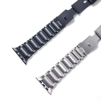 Luksuzni Titanium s Kovinsko iz Nerjavečega Jekla, Trak Za Apple Watch band Serije 6 5 MP Povezavo Zapestnica za iWatch 44 42mm Watchband