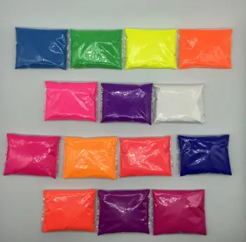 Mešani 14 barvah, 10 g na barvo Fluorescentni Prašek Pigment Barve za Kozmetično Milo Neon v prahu za Nohte Bleščice 140 g