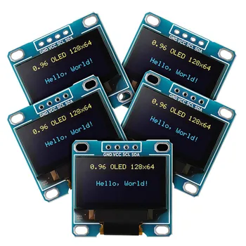 MOOL 5 Kos 0.96 Palčni OLED Module 12864 128X64 Rumena Modra SSD1306 Voznik I2C IIC Serijska Self-Svetlobni Prikaz Odbor