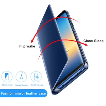 Ogledalo Flip Primeru Za Xiaomi Redmi Opomba 9 9 8 7 8T K20 K30 9A 9C 8A Mi 10 9T CC9E A3 POCO F1 F2 X3 NFC Ultra Pro MAX Primeru