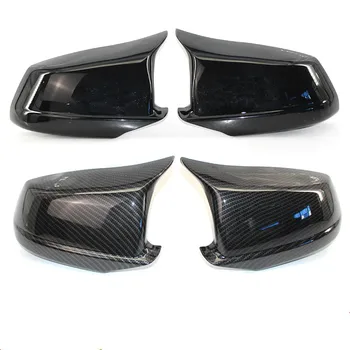 Par Black/Carbon Fiber Videz Rearview Mirror Pokrovi za Avtomobilska Vrata Krilo Ogledalo Zajema Zamenjavo Za BMW 5 F10-Serije 2011-2013 Pre-LCI