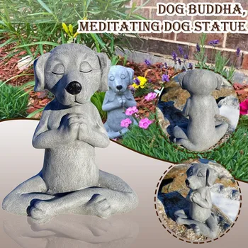 Pes Buda Meditacija Vrt Kipi Zunanji Smolo Kiparstvo Dekoracijo Molitev Pes Figur Notranja Zunanja Sobi Doma Dekor