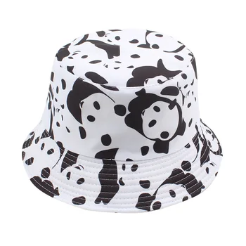 Poletje Vedro klobuk Panda Krava Reverzibilna Packable Sonce Skp Ribič Skp Potovanja Fashing Plaži pohod Moda za Ženske bucket pokrivalo Moški