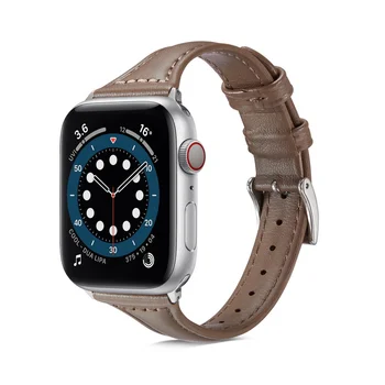Pravega Usnja Watch Band Za Apple Watch 38 mm 40 mm 42mm 44 Šport Tanek Trak Zapestnica Za IWatch Serije 6 SE 5 4 3 Manžeta