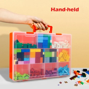 Prenosni Lego gradniki Škatla za Shranjevanje Multi-mreža otroških Igrač Shranjevanje Zaboj Plastike, Prozorni Nakit Organizator Primeru