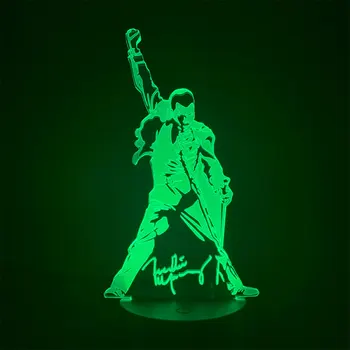 Queen Freddie Mercury Elvis Presley Slika 3D LED Night Light Touch Senzor LED Dekorativne Svetilke namizne Svetilke za Otroka Otroci 3D Darilo