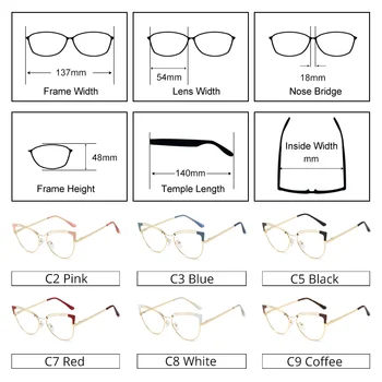 Ralferty 2021 Ženski Retro Dekorativni Računalnik Modra Svetloba Očala Ženske Pregleden Anti-Glare Mačje Oko Eyeglass Okvirji F95636