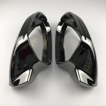 Rearview side mirror caps For Audi A6 C7 A3 8V A4 B8.5 B9 Tungsten steel black Side Mirror Cover Side Case Door Wing Cap