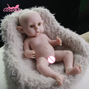 Rodi Punčko Unpainted 42CM 2,5 KG razveljaviti Polni silikona trdna BeBe Baby Lutke Malčka Realne Elf velika ušesa nastavek za Otroke