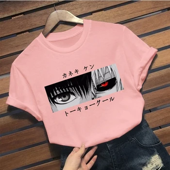 Tokio Ghoul Kaneki Ken Oči Japonske Anime Natisni T-shirt Hip Hop Moških Ulične Harajuku Nekaj Vrhovi