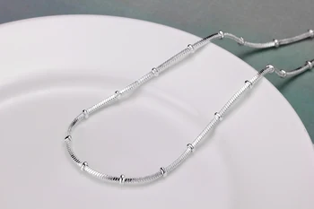 Trgovini 925 Sterling srebrni nakit Evropski stil priljubljene Ženske Moški srčkan Čare Kača verige ogrlica moda Božično darilo