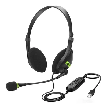 USB Slušalke Na Ušesu Računalniške Slušalke Pisarni klicni Center Slušalke z Mikrofonom Enostavno Prevoz Lahke Slušalke Del