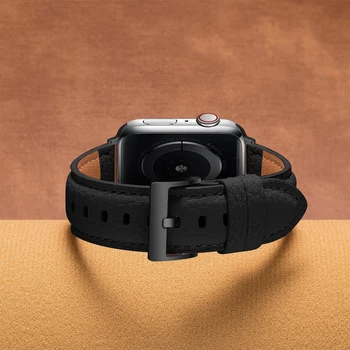Usnjeni Trak za Apple Watch Band Serije 6 SE 5 4 3 2/44 42mm 40 mm 38 mm Zapestnica za iWatch manšeta pasu dodatki