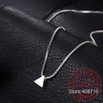 Vroče Novih 925 Sterling Srebro Trikotnik Ogrlica Ženski Korejski Majhne Sveže Geometrijske Trikotnik Obesek Nakit