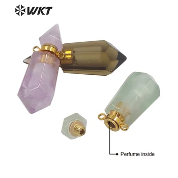 WT-P1638 Debelo zlato iz nerjavečega jekla dvojne točke duha quartz eterično olje, steklenica ženske vroče zlato stekleničke parfuma obesek