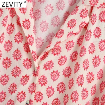 Zevity 2021 Ženske Sladko Cvjetnim Tiskanja Svoboden Kimono Bluzo Ženski Kratek Rokav Priložnostne Pocket Majica Elegantna Prosti čas Blusas Vrhovi LS9499